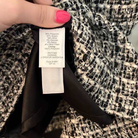 J. Crew Textured Tweed Black & White Dress - A-Line. Work Wear - Picture 2 of 5